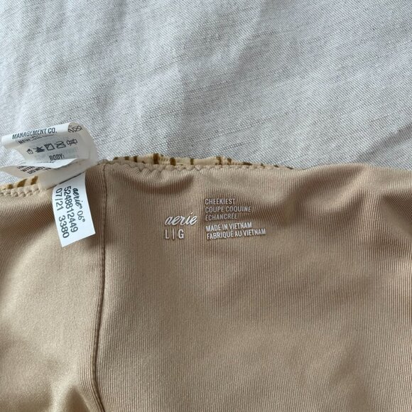 Aerie SET Jacquard Scrunchie Scoop Bikini Top + Cheeky Bottom Size M/L - Picture 10 of 10